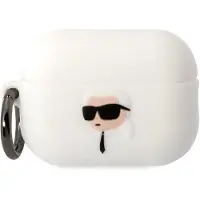 Karl Lagerfeld Klap2Runikh Airpods Pro 2(2022/2023) Cover Biay/White Silicone Karl Head 3D
