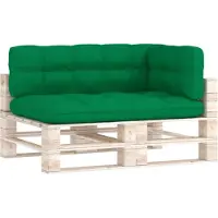 vidaXL Coussin pour palette 3 pcs. vert tissu