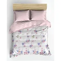 L'essentiel Maison , Jayda - Pink, ensemble linge de lit, rose, 100 % COTON RANFORCE, 240 x 220 cm