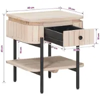 vidaXL Table de chevet faite main Blanc 40 x 35 x 45 cm