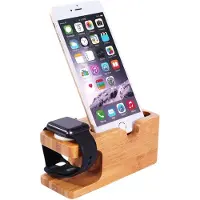 EKO , chargeur pour Apple Watch et iPhone 2 en 1 en bambou, jaune