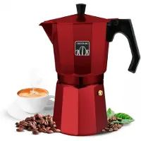 Cecotec Cafetière italienne Mokclassic 600 Red. Expresso, aluminium, 6 tasses, tous feux, joint silicone, poignée ergonomique