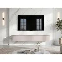 AX Living Barvo Meuble TV bas 2x100 cm Beige cachemire À suspendre