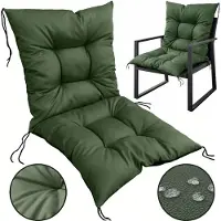 EDANTI Coussin de jardin 50 x 50 x 50 cm, vert, imperméable, en Codura, pour chaise longue