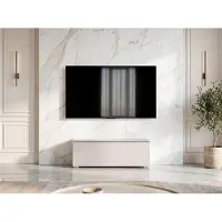 AX Living Barvo Meuble TV bas 100 cm, beige cachemire, modèle sur pieds