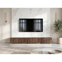 AX Living Barvo Meuble TV bas 3x100, brun foncé, noyer Warmia S