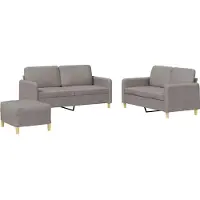 vidaXL Ensemble de canapés 3 pièces avec coussins Tissu Taupe