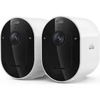 Arlo Caméra de surveillance Pro 6 2K+, lot de 2, caméra de sécurité IP, extérieur, filaire et sans fil, 7,5 m, Amazon Alexa et Google Assistant, voiture