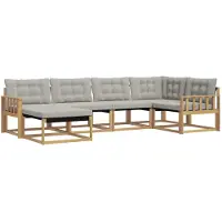 vidaXL Ensemble de canapés d'extérieur , 6 pièces, blanc et gris clair