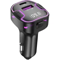 XO , émetteur FM de voiture Bluetooth avec USB + chargeur USB-C, noir