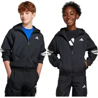 Adidas Future Icons 3 Stripes Woven Full Zip Sweatshirt Noir 7-8 Years Enfants