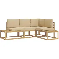 vidaXL Ensemble de canapés d'extérieur , 3 pièces, blanc et beige, en polyester