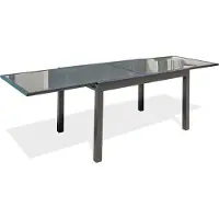 Dcb Garden Table de jardin extensible, Gris anthracite, Aluminium plateau verre, 135/270 x 90 cm, Tolede