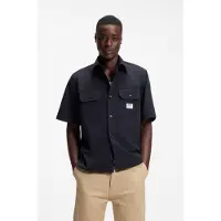 HUGO Ekyno 10260730 Blue Short Sleeve Shirt Bleu XL Homme