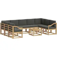 vidaXL Ensemble de canapés d'extérieur , 10 pièces, blanc et anthracite, 59 x 59 x 37 cm