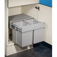 Wesco Double Shorty 1. collecteur de déchets, gris alu. - Poubelle