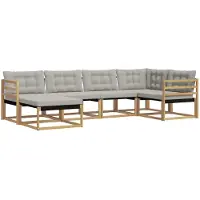 vidaXL Ensemble de canapés d'extérieur , 6 pièces, blanc et gris clair