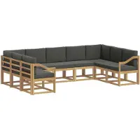 vidaXL Ensemble de canapés d'extérieur avec coussins, 9 pièces, blanc et anthracite