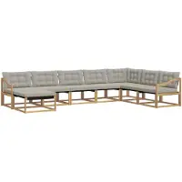 vidaXL Ensemble de canapés d'extérieur , 8 pièces, blanc et gris clair