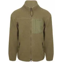 KnowledgeCotton Apparel - Polaire zippée chaude et confortable - Loose Fit Zip Fleece Burned Olive pour Homme - Taille XL - Kaki