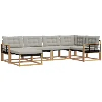 vidaXL Ensemble de canapés d'extérieur , 6 pièces, blanc et gris clair