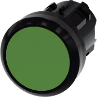 Siemens Bouton-poussoir Actionneur plat, bague frontale plastique vert SIRIUS ACT 3SU1000-0AB40-0AA0 1 pc