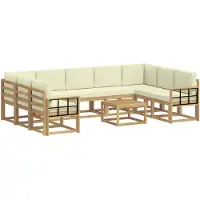 vidaXL Ensemble de meubles de jardin , 10 pièces, blanc et crème, en polyester