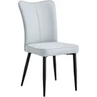 MODFU , ensemble de 2 chaises de salle à manger, blanches, chaise de cuisine avec dossier et pieds antidérapants réglables (pieds en métal noir)