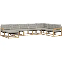vidaXL Ensemble de canapés d'extérieur , 8 pièces, blanc et gris clair