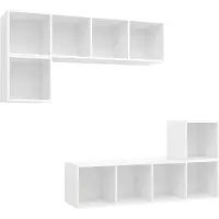 vidaXL Ensemble de 4 meubles TV blanc en bois composite