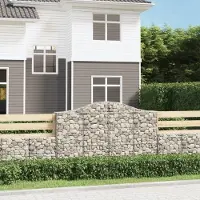 Prolenta Maison Exclusive - Paniers gabions voûtés 3 pièces 200x30x120/140cm fer galvanisé