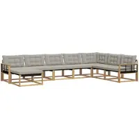 vidaXL Ensemble de canapés d'extérieur , 8 pièces, blanc et gris clair