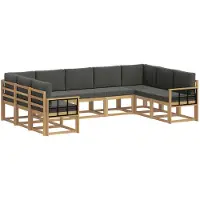 vidaXL Ensemble de canapés d'extérieur avec coussins, 9 pièces, blanc et anthracite