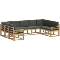 vidaXL Ensemble de canapés d'extérieur avec coussins, 9 pièces, blanc et anthracite