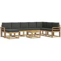 vidaXL Ensemble de canapés d'extérieur avec coussins, 9 pièces, blanc et anthracite