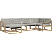 vidaXL Ensemble de canapés d'extérieur , 6 pièces, blanc et gris clair