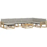 vidaXL Ensemble de canapés d'extérieur , 9 pièces, blanc et gris clair, 79 x 79 x 37 cm