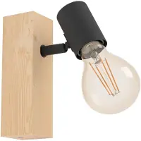 Eglo Applique murale Townshend 3 noir naturel E27