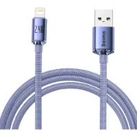 Baseus Câble Usb Do Lightning Crystal Shine, 2.4A, 1.2M (Fioletowy)