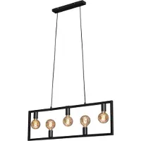 Briloner Suspension 5xE27 98CM Lampe à suspendre 150CM Lampe à suspendre noire