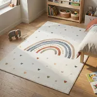 Little Olly Tapis lavable pour enfant - Ravi Rainbow Multicolore | 80x150 cm | Rectangulaire | Pile courte