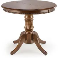 Feldmann-Wohnen Table à manger/table de cuisine William 90-124 x 90 x 75 cm, couleur au choix, à rallonges, style Art nouveau, noyer foncé