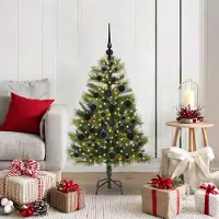 vidaXL Sapin de Noël artificiel pliable simple avec pommes de pin vert 120 cm - Sapins de Noël artificiels DE4861277 2parcel