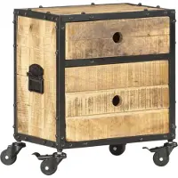 vidaXL Table De Chevet 40 X 30 X 50 Cm Bois De Manguier Brut