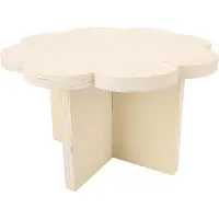 Gistuch Table de pique-nique en forme de fleur en bois massif, structure stable, look mignon, pliable, portable, tente, artisanat pour le camping en plein air