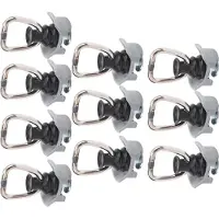 Gistuch 10 pièces de fixation de rail en L avec anneau en D, robuste, capacité de charge 600 kg, fixation de rail pour van, pick-up, camion, gris