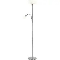 Globo Lampe de pied Blade Verre blanc chromé