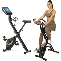 Gymtek Vélo d'appartement magnétique pliable pour la maison - jusqu'à 120kg - 8 niveaux de résistance, 4kg de masse d'inertie - écran LCD - pour Home Gym Fitness