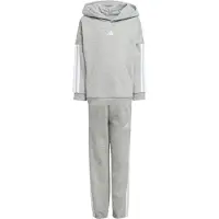 Adidas Survêtement 'LITTLE KIDS 3 STRIPES ESSENTIALS FLEECE' gris clair / blanc