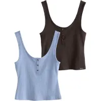 Next Haut bleu-gris / brun foncé